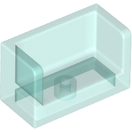 Lego panel, lavička 1x2x1 s bočnicemi, průhledná světle modrá (6138481, 6248908)